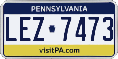 PA license plate LEZ7473