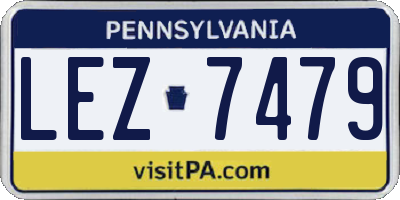 PA license plate LEZ7479