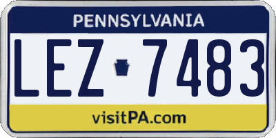 PA license plate LEZ7483