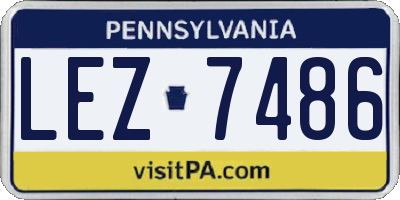 PA license plate LEZ7486