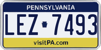 PA license plate LEZ7493