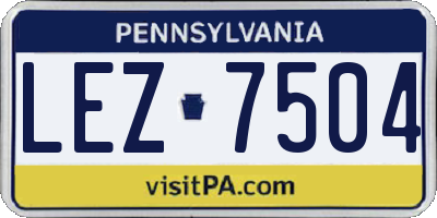 PA license plate LEZ7504