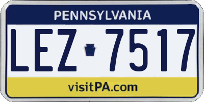 PA license plate LEZ7517