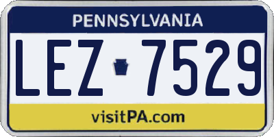 PA license plate LEZ7529