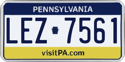PA license plate LEZ7561