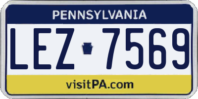 PA license plate LEZ7569