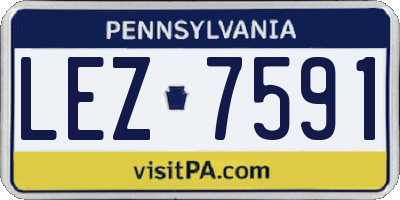 PA license plate LEZ7591