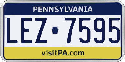 PA license plate LEZ7595
