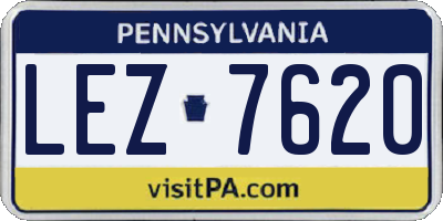 PA license plate LEZ7620