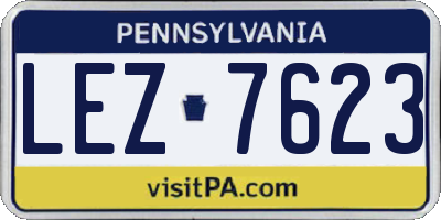 PA license plate LEZ7623