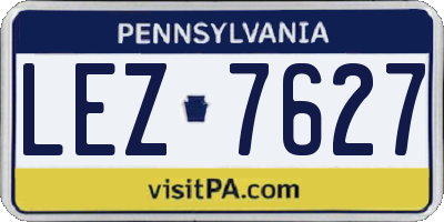 PA license plate LEZ7627