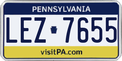 PA license plate LEZ7655