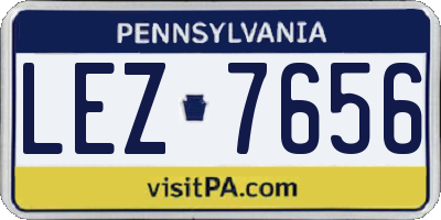 PA license plate LEZ7656