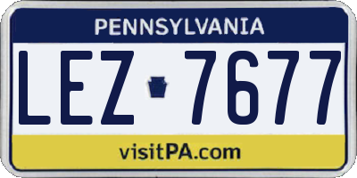 PA license plate LEZ7677
