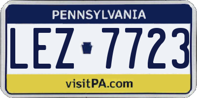 PA license plate LEZ7723