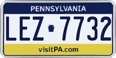 PA license plate LEZ7732