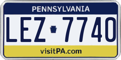 PA license plate LEZ7740