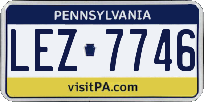 PA license plate LEZ7746