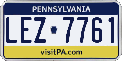 PA license plate LEZ7761
