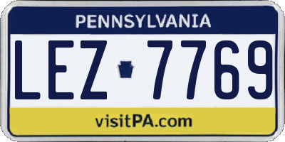 PA license plate LEZ7769