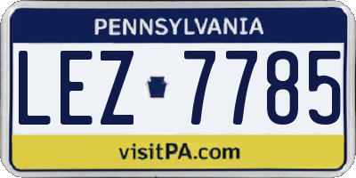 PA license plate LEZ7785