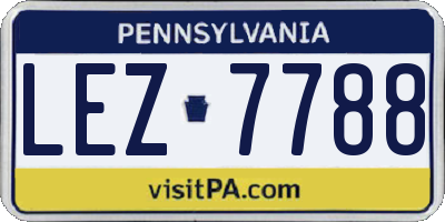 PA license plate LEZ7788