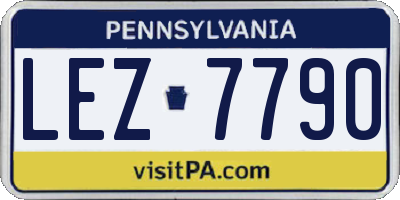 PA license plate LEZ7790