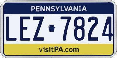 PA license plate LEZ7824
