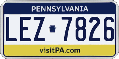 PA license plate LEZ7826