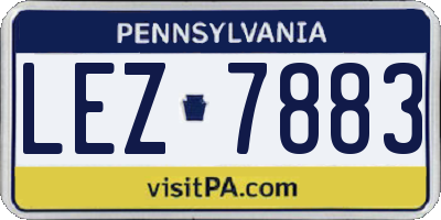 PA license plate LEZ7883
