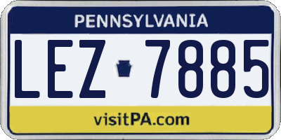 PA license plate LEZ7885