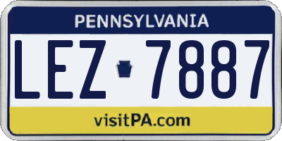 PA license plate LEZ7887