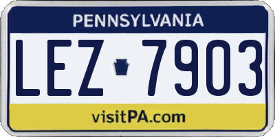PA license plate LEZ7903