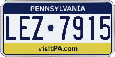 PA license plate LEZ7915