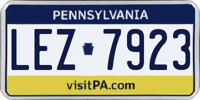 PA license plate LEZ7923