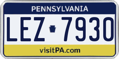 PA license plate LEZ7930
