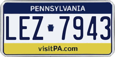 PA license plate LEZ7943