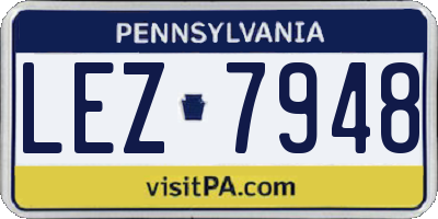 PA license plate LEZ7948