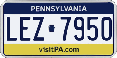 PA license plate LEZ7950