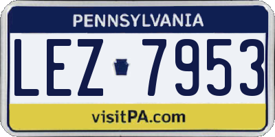 PA license plate LEZ7953