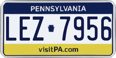 PA license plate LEZ7956