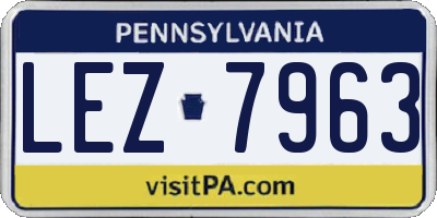PA license plate LEZ7963
