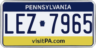 PA license plate LEZ7965