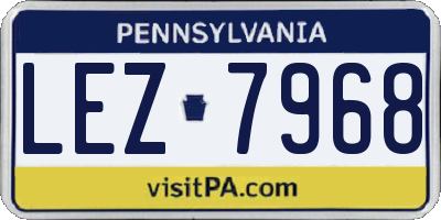 PA license plate LEZ7968