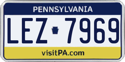 PA license plate LEZ7969