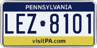 PA license plate LEZ8101