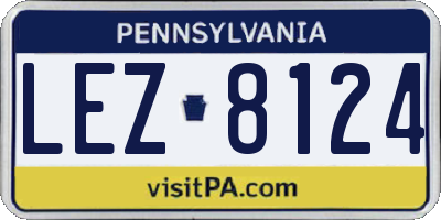PA license plate LEZ8124