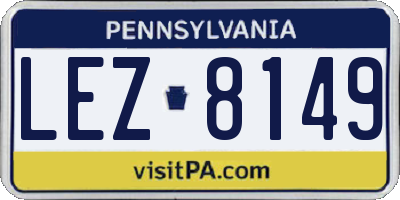 PA license plate LEZ8149