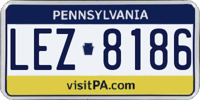 PA license plate LEZ8186