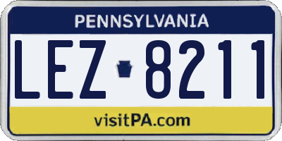 PA license plate LEZ8211